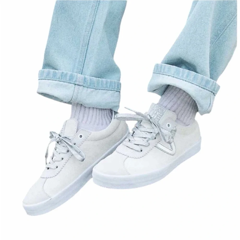 Vans Metallic Silver White Sport Low‎ Sneaker Unisex Women 5